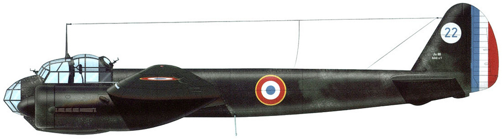 Junkers Ju 88 français, profil couleur