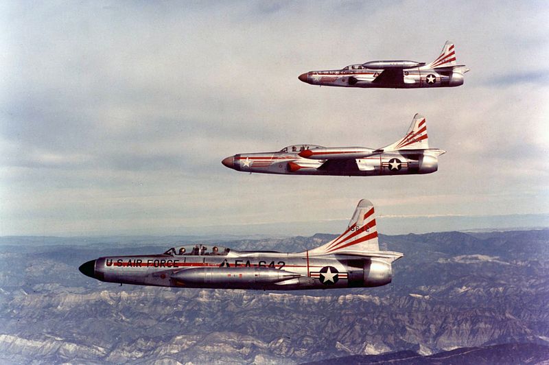 Lockheed F-94C Starfire de l'USAF en formation