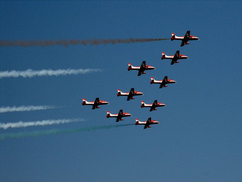 HAL HJT-16 Kiran II de la patrouille Surya Kiran en formation
