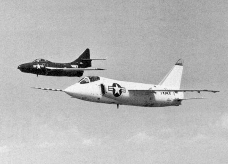 Grumman F-11 Tiger - Prototype XF9F-9 en vol