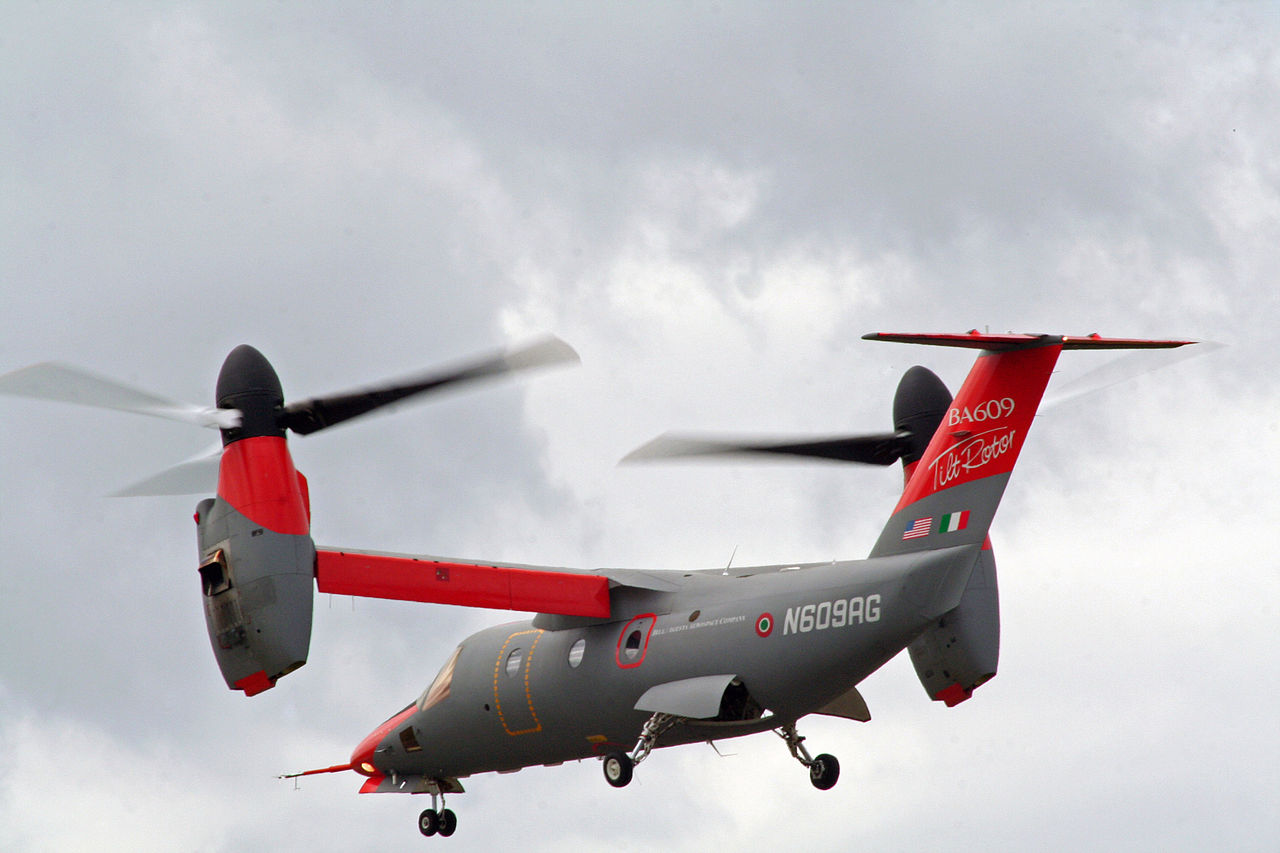 AgustaWestland AW609 - Prototype n°2 en vol vu de l'arrière