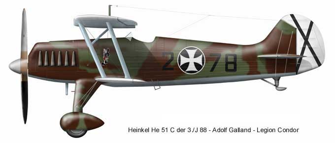 Heinkel He 51C espagnol - Profil