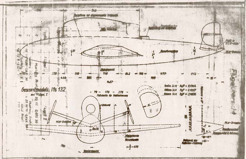 Henschel Hs 132 - Document original d'une maquette de soufflerie à l'échelle 1/6e étudiée à l'AVA Gottingen