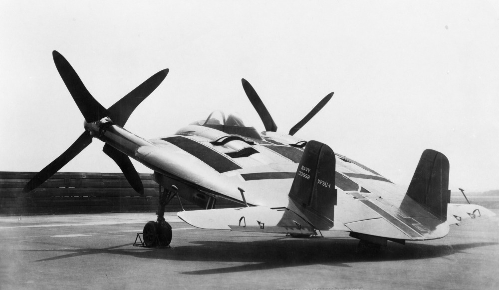 Vought XF5U-1 vu de l'arrière