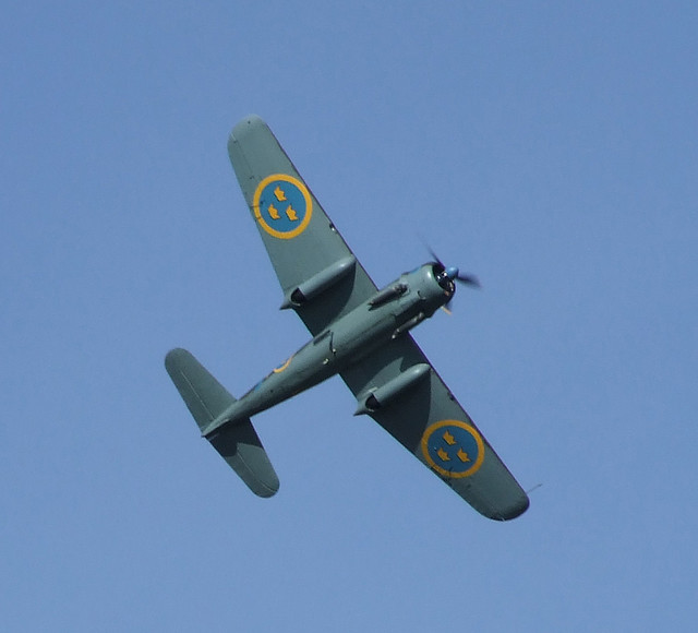 Saab 17 en vol vu d'en-dessous