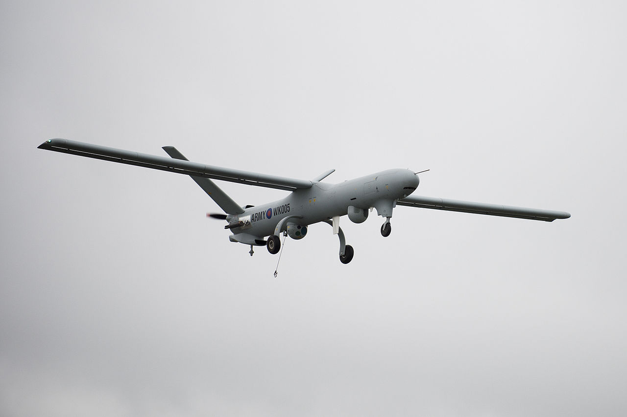 Thales WK450 Watchkeeper en vol vu de l'avant