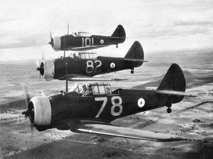 CAC CA-1 Wirraway (CA-3) australiens en formation