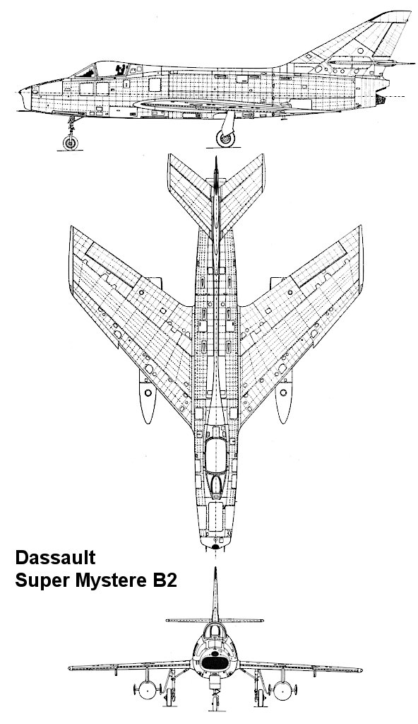 Dassault SMB2, plan 3 vues