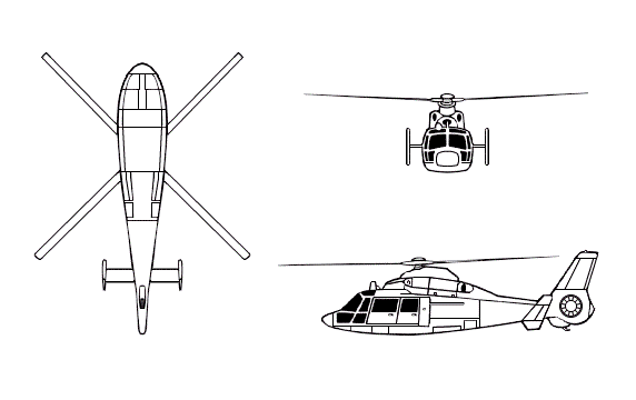 Plan 3-vues de EC155 B1