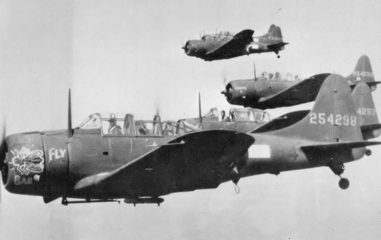 Douglas SBD Dauntless (A-24) de l'USAAF en formation