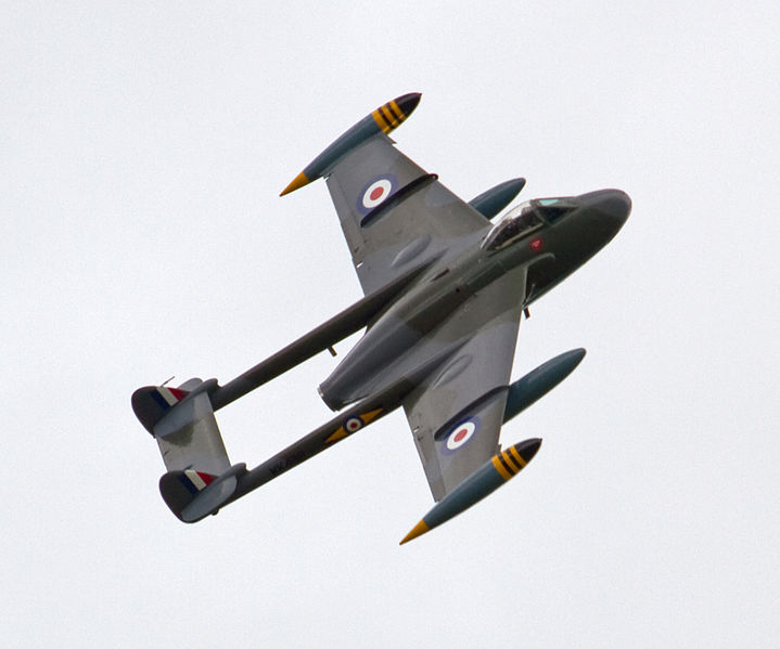 De Havilland DH-112 Venom de la RAF en vol