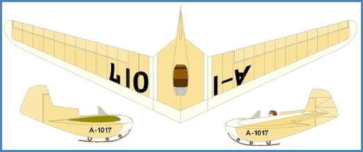 Kayaba HK-1, plan 3 vues
