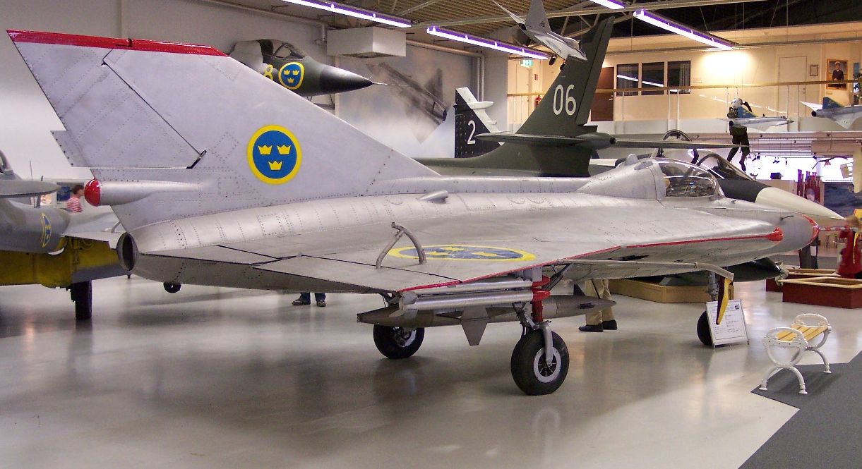 Saab 210B préservé vu de l'arrière