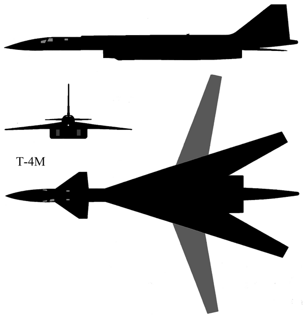 Sukhoï T-4M, plan 3 vues