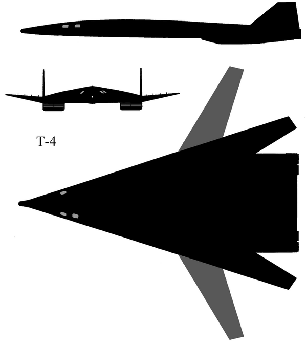 Sukhoï T-4MS, plan trois vues