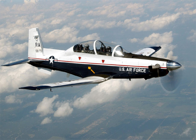 Hawker Beechcraft T-6A Texan II de l'USAF en vol