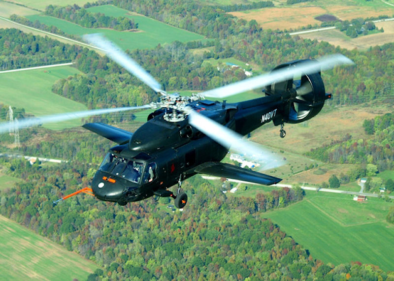 Piasecki X-49A en vol vu d'au-dessus